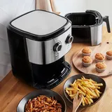 KARACA Multifry Inox 1700W Doppelfritteuse 5,5 Liter XL, Öl verspritzt, großen Behälter, Geruchsneutral ist, Luftzirkulationstechnologie, Temperatur und Zeit können, Antihaftbeschichtung