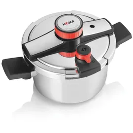 Haeger Schnellkochtopf 6 l Edelstahl Induktion kompatibel silber