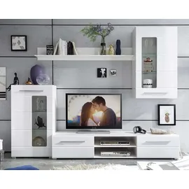 Avanti Trendstore Wohnwand Enrique Weiß Hochglanz B/H/T: ca. 240x190x42 cm - weiß
