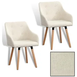 Estexo Esszimmerstuhl Küchenstuhl Stuhl 2er Set Vintage Essstuhl Stoffbezug Holz Stühle Beige