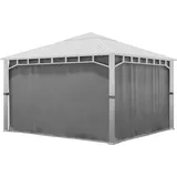 4 Seitenteile für Gartenpavillon Sunset Superior 4x4 m - Polyester ca. 180 g/m2 - mit Reißverschluss - grau - Toolport