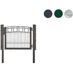 Stabgitterzaun Tür Royal - Grün - RAL (6005) - 100 x 60 cm - elegante Hochbogen-Optik - Gartentür aus verzinktem Stahl - robust und langlebig