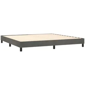 vidaXL Boxspringbett mit Matratze & LED Dunkelgrau 200x200 cm Samt