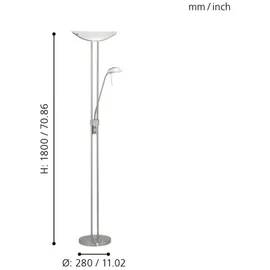 EGLO Baya 2-flg. nickel matt/weiß