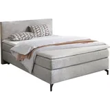 INOSIGN Boxspringbett Alinas, mit Topper" und Zierkissen, in unterschiedliche Farbvarianten und Breiten lieferbar, grau