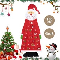 150 CM Weihnachten Santa adventskalender zum befüllen 24 Tage Countdown-Kalender weihnachtskalender Santa Weihnachtsmann mit Taschen DIY Weihnacht...