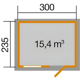 Weka Gartenhaus 123 3,01 x 2,35 m grau