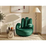 vente-unique Fingersessel CATCHY Samt 82 x 89 x 78 cm Tannengrün drehbar mit Kissen