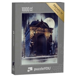 puzzleYOU Puzzle Puzzle 1000 Teile XXL „Illustration: Gothic-Kapelle mit Steinstatuen“, 1000 Puzzleteile, puzzleYOU-Kollektionen Gothik