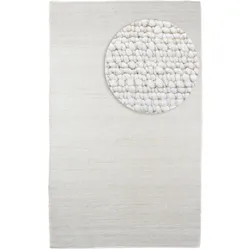 Wollteppich MORGENLAND "Toska - weiß", weiß, B:150cm H:13mm L:200cm, Polyethylenterephthalat (PET), Teppiche