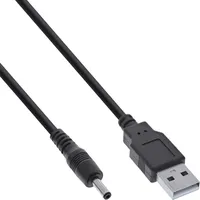 InLine USB-A – Hohlstecker, schwarz, 1m