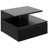 VCM Livetastic Nachtschrank wandmontiert, 1 Schublade, Schwarz