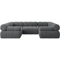 altdecor Wohnlandschaft modulares Sofa Birno-U1 - 285x190x70 cm Dunkelgrau Cord