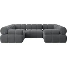 altdecor Wohnlandschaft modulares Sofa Birno-U1 - 285x190x70 cm Dunkelgrau Cord