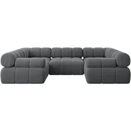 altdecor Wohnlandschaft modulares Sofa Birno-U1 - 285x190x70 cm Dunkelgrau Cord