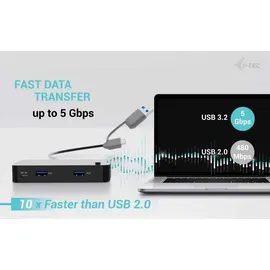 iTEC i-tec Universal KVM HUB 2x USB-C + 2x USB-A 3.0