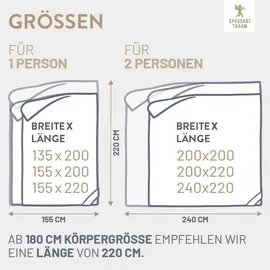 SPESSARTTRAUM Daunendecke Bronze medium Daunen, 10% Federn 155x220 cm