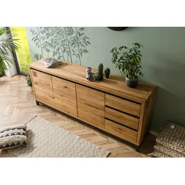 Massivmoebel24 Sideboard Wildeiche 210x45x85 natur geölt VILLANDERS #152