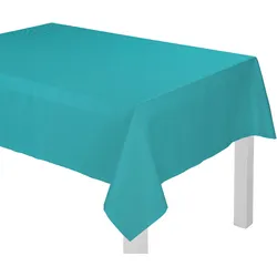 Tischdecke ADAM "Uni Collection" Gr. 5, blau (türkis), Ø:145cm, Bio-Baumwolle, Tischdecken, nachhaltig