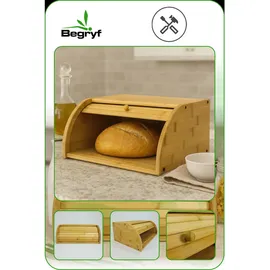 OEM Brotkasten Aus Bambusholz, Gerollt, 40x27x16 Begryf