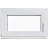 Kellerfenster - Kunststoff - Fenster - innen weiß/außen weiß - BxH: 70 x 50 cm - 700 x 500 mm - DIN Rechts - 3 fach Verglasung - 60 mm Profil