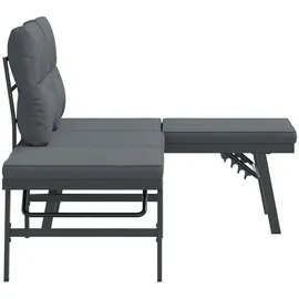 vidaXL Gartenbank 58 x 114 x 76 cm schwarz 2 St.