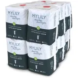 MYLILY® Damen Binden Bio Nacht (12x12 Stück) I 100% Bio-Baumwolle | Binden Atmungsaktiv | Binden Menstruation | Binden Damen starke Blutung | Binden mit Flügel I Organic Binden