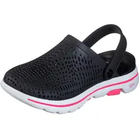 Skechers Damen Go Walk 5 Astonished Sandalen, Black White Synthetic, 37 EU - 37 EU