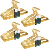 PARUSIA Kleiderbügel gold, 42cm breit, 1cm stark, Kleiderbügel Metall rostfrei, formstabil, zur platzsparenden Kleideraufbewahrung & Organisa... - Gold