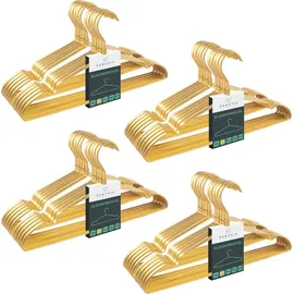PARUSIA Kleiderbügel gold, 42cm breit, 1cm stark, Kleiderbügel Metall rostfrei, formstabil, zur platzsparenden Kleideraufbewahrung & Organisa... - Gold