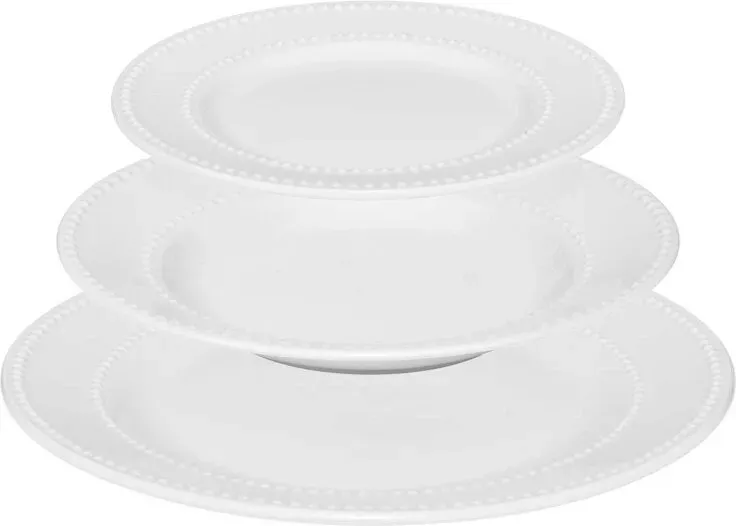 Secret de Gourmet Pearl 18-teiliges Geschirrset aus weißem Porzellan