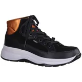 Finn Comfort Daytona Schwarz/Arancia - sportlicher Schnürschuh - Marken, Schwarz, leder (nappaseda/nubuk/diesel) für Damen, schwarz, Größe 39