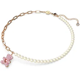 Swarovski Kette mit Anhänger TEDDY rosa / Kristall, Messing