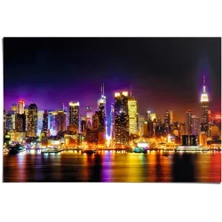 Poster REINDERS "Manhattan Skyline Reflektionen", bunt (farbe bild(er): mehrfarbig), B:91,5cm H:61cm, Papier, Bilder
