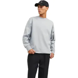 Jack & Jones Pullover Sweatshirt mit Rundhalsausschnitt, Rippbündchen und Ärmel-Tasche