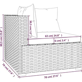 vidaXL 9-tlg. Garten-Lounge-Set mit Kissen braun