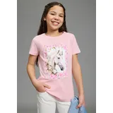 Kidsworld T-Shirt "Süßer Pferde-Fotodruck", Mädchen, Gr. 176/182, rosa, Single Jersey, Obermaterial: 100% Baumwolle, bedruckt, Basic, Rundhals, Shirts T-Shirt, für Mädchen, Kurzarm, mit Rundhalsausschnitt, mit coolem Druck