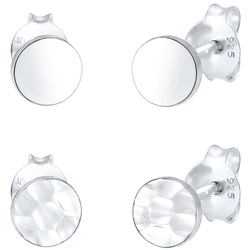 Elli Set Geo Ohrstecker Gehämmert Glänzend 925 Silber silberfarben Damen 