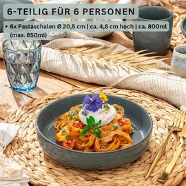 sänger Pastaschalen Blau, Stein, 6-teilig, Rund, Essen | Trinken, Geschirr, Teller Pastateller
