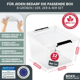 boxxivo Aufbewahrungsbox 39 x 26,5 x 39 cm 4-tlg. transparent