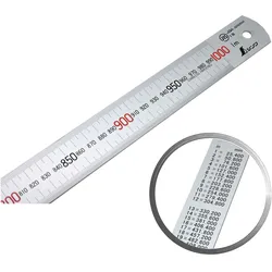 Shinwa 13048 Lineal aus Edelstahl 100 cm - mit 0,5mm Skala