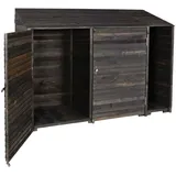 Geräteschuppen Hhg 577, Geräteschrank Gerätehaus, Holz Gebeizt Mvg-zertifiziert, 180x250x93cm Anthrazit-grau