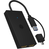 ICY BOX Mobiler USB zu Dual HDMI Splitter