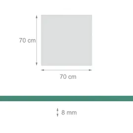 Relaxdays Tischplatte Glasplatte 8mm ESG (1 St), 70 x 70 cm weiß quadratisch | 70 cm x 0.8 cm x 70 cm