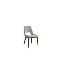 JVmoebel Stuhl Stuhl Esszimmer Moderne Holz Luxus Stoff Design Neu Polster Beige grau