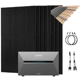 Anker SOLIX 4000W Balkonkraftwerk + Solarbank 3 Pro, 8×500W Module mit Halterung für Dachziegel
