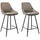 vente-unique Barhocker 2er-Set Samt  Taupe Schwarz