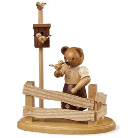 Müller Kleinkunst GmbH Seiffen Bärensammelfigur Bärenfrau am Gartenzaun natur klein H= 14 cm NEU
