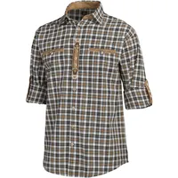 OS-Trachten Herren-Langarmhemd, dunkelbraun, 45/46