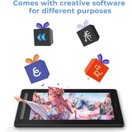 xppen Artist 16 (Gen2), Kabelgebunden, 5080 lpi, 340,99 x 191,81 mm, USB, 1 cm, 0,6 mm